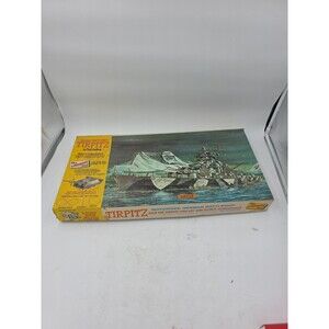 Vintage 1965 Lindberg German Battleship Tirpitz Motorized Model Kit 764M 24.5"